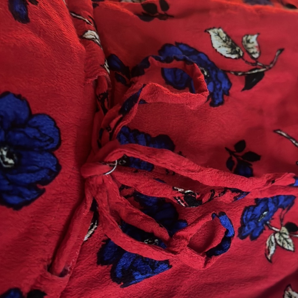 Red and Blue floral Romper - Picture 2 of 2